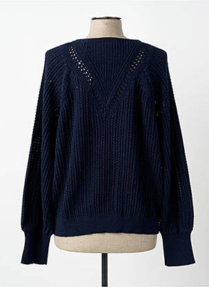 Pull coupe droite manches longues bleu C'EST BEAU LA VIE femme