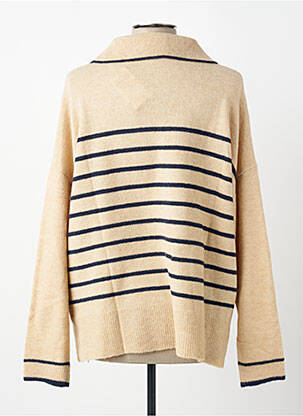 Pull coupe droite manches longues beige C'EST BEAU LA VIE femme