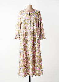 Robe mi-longue manches 3/4 manches 3/4 vert JENSEN femme