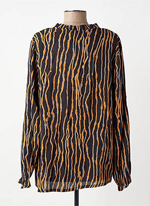 Blouse tissage popeline manches longues noir CISO femme