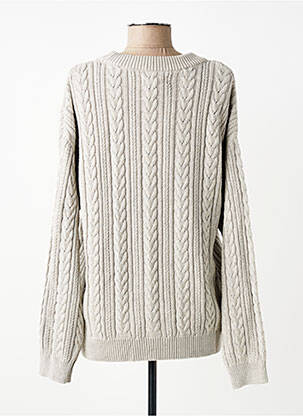 Pull coupe droite manches longues beige ORIENTIQUE NATURALLY femme
