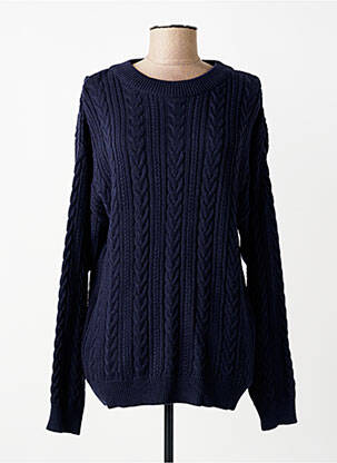 Pull coupe droite manches longues bleu ORIENTIQUE NATURALLY femme