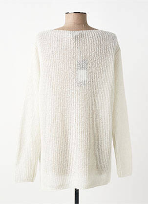 Pull coupe droite manches longues blanc L'ATELIER D'ANNA femme