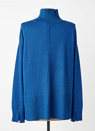 Pull col roulé coupe droite manches longues bleu JENSEN femme