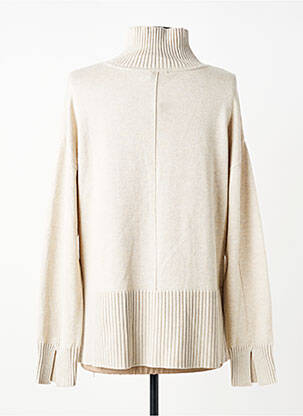 Pull col roulé coupe droite manches longues beige JENSEN femme