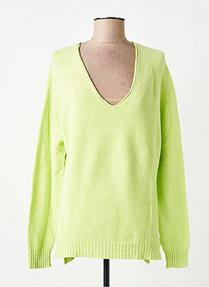 Pull coupe droite manches longues vert L'ATELIER D'ANNA femme