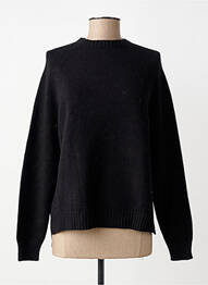 Pull col rond manches longues noir L'ATELIER D'ANNA femme