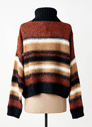 Pull coupe droite manches longues marron LA FEE MARABOUTEE femme
