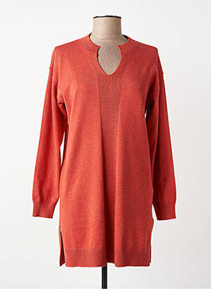Pull tunique manches longues manches longues orange JENSEN femme