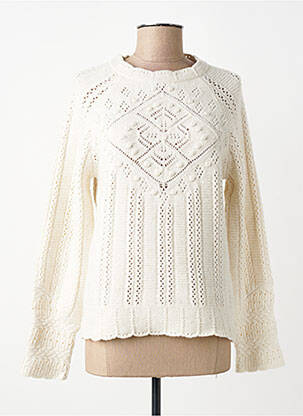 Pull coupe cintrée manches longues beige C'EST BEAU LA VIE femme