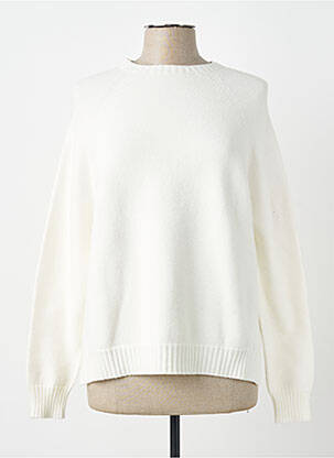 Pull col rond manches longues blanc L'ATELIER D'ANNA femme