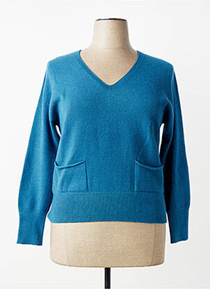 Pull coupe cintrée manches longues bleu L'ATELIER D'ANNA femme