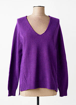Pull coupe cintrée manches longues violet L'ATELIER D'ANNA femme