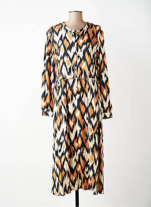 Robe longue manches longues manches longues beige C'EST BEAU LA VIE femme