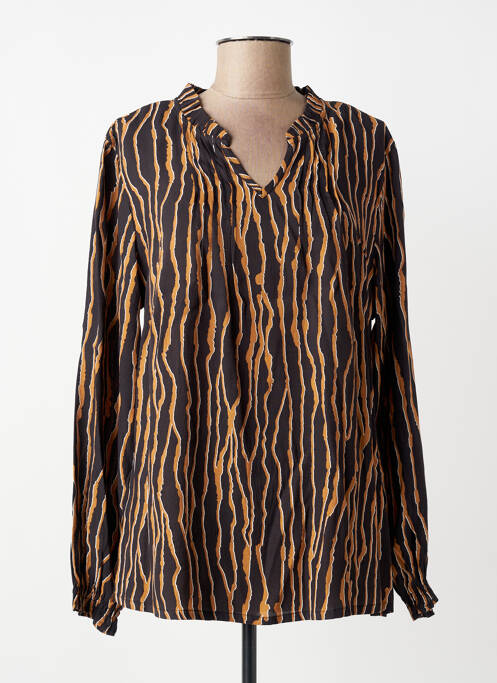 Blouse tissage popeline manches longues noir CISO femme