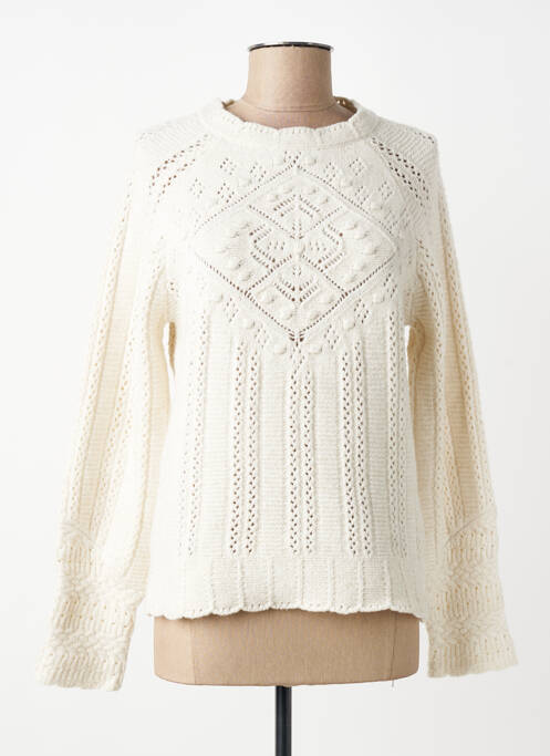 Pull coupe cintrée manches longues beige C'EST BEAU LA VIE femme