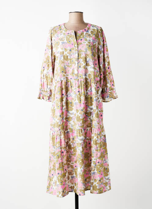 Robe mi-longue manches 3/4 manches 3/4 vert JENSEN femme