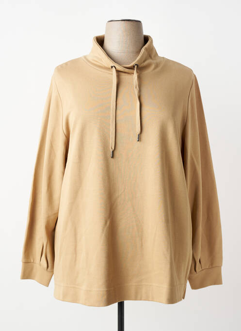 Sweat-shirt à capuche manches longues manches longues beige BRANDTEX femme