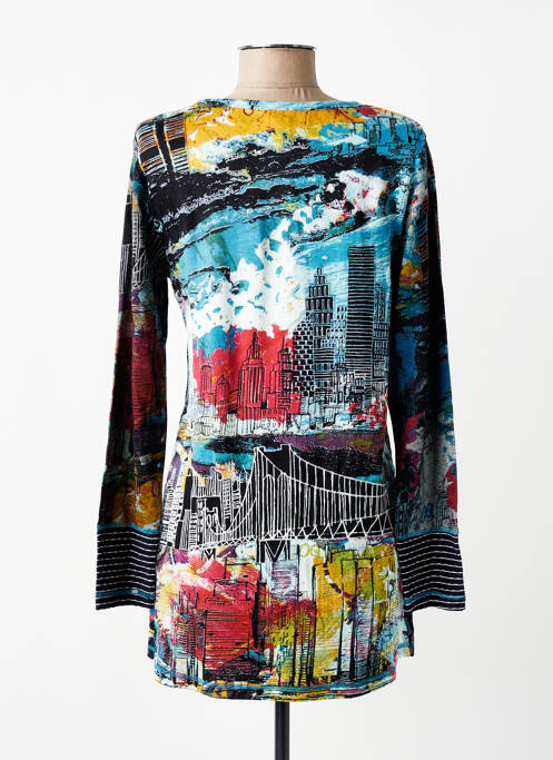 Tunique manches longues imprimé fantaisie noir ORIENTIQUE NATURALLY femme