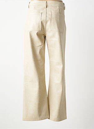 Pantalon flare taille à pinces taille haute beige ONADO femme