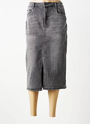 Jupe mi-longue stretch gris KAFFE femme