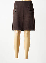 Jupe courte poches marron ICHI femme