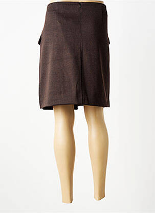 Jupe courte poches marron ICHI femme