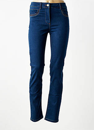 Jeans coupe slim tissage brut taille normale bleu JULIE GUERLANDE femme