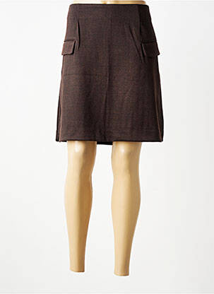 Jupe courte poches marron ICHI femme