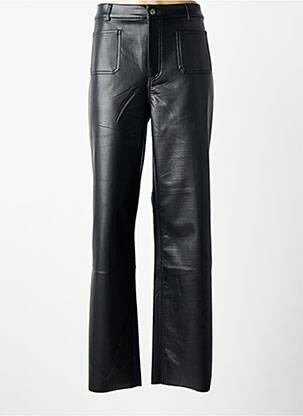 Pantalon flare taille à pinces taille haute noir KAFFE femme