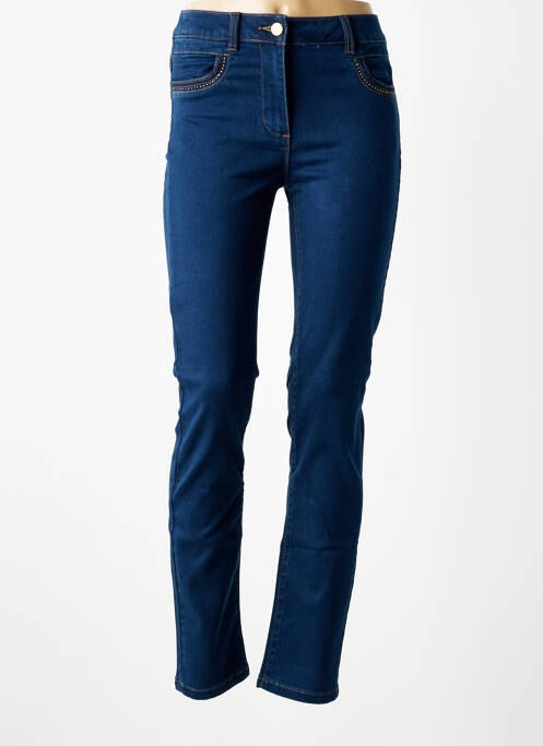 Jeans coupe slim tissage brut taille normale bleu JULIE GUERLANDE femme