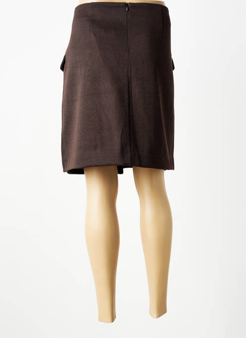 Jupe courte poches marron ICHI femme