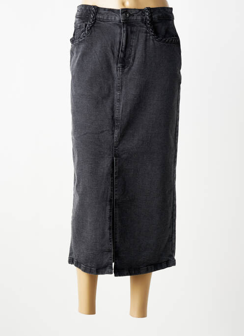 Jupe longue coupe droite noir ICHI femme