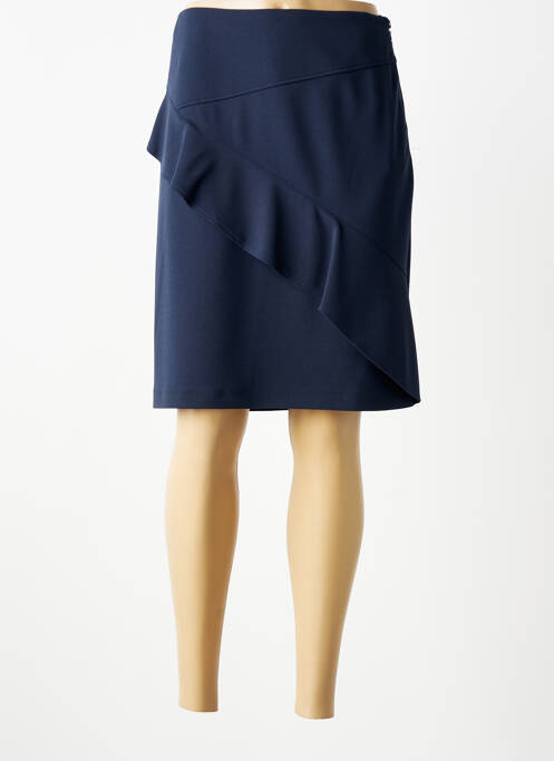 Jupe mi-longue fermeture zip latéral bleu BETTY BARCLAY femme