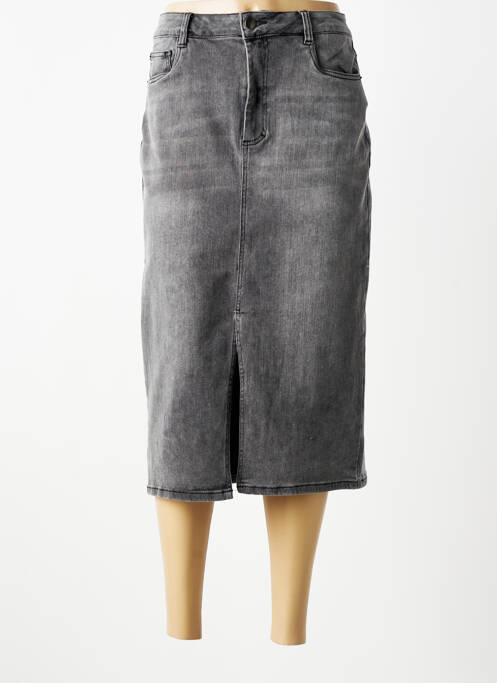 Jupe mi-longue coupe droite gris KAFFE femme