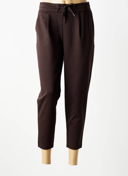 Pantalon 7/8 stretch taille normale marron ICHI femme