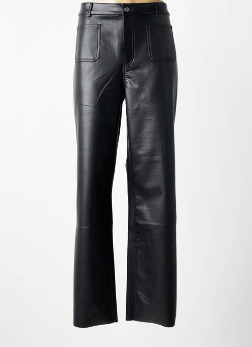 Pantalon flare taille à pinces taille haute noir KAFFE femme