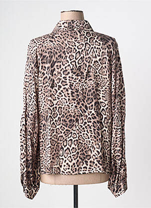 Chemisier tissage crêpe manches longues marron TUZZI femme