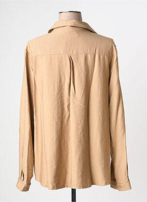 Chemisier tissage crêpe manches longues beige HALOGENE femme