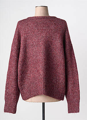 Pull tissage chiné manches longues rouge KAFFE femme