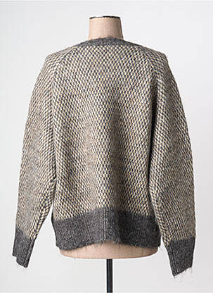 Pull tissage chiné manches longues gris KAFFE femme