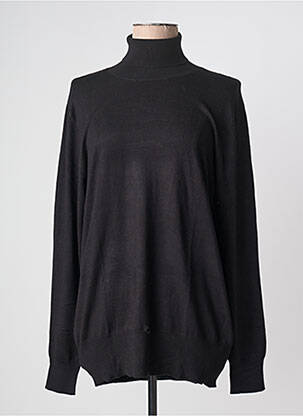 Pull col roulé maille souple et aérée manches longues noir KAFFE femme