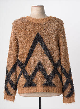 Gilet manches longues resserrée sur le bas marron MARBLE femme