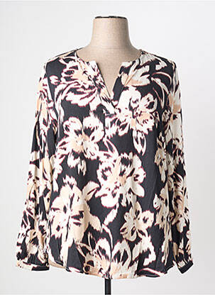 Blouse tissage popeline manches longues noir CISO femme