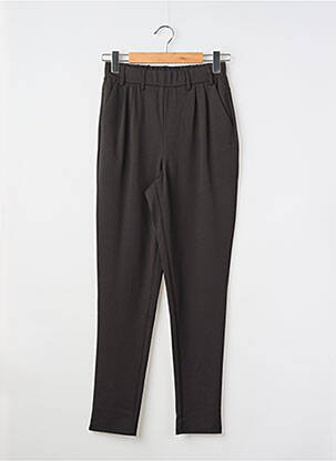 Pantalon droit tissage popeline taille normale noir KAFFE femme