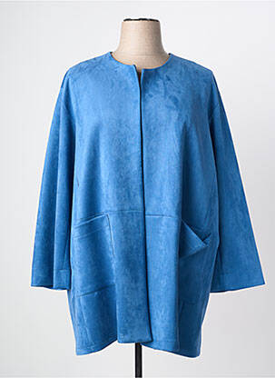 Veste casual col rond bleu KAKIE femme