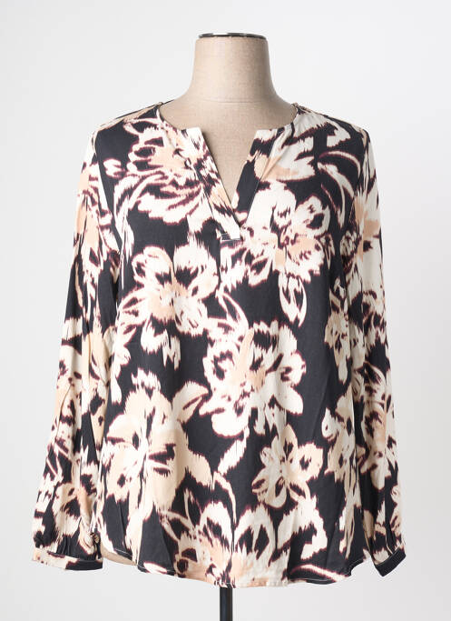 Blouse tissage popeline manches longues noir CISO femme