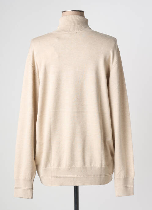 Pull col roulé tissage chiné manches longues beige JENSEN femme