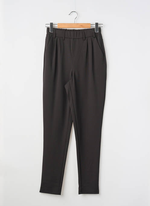 Pantalon droit tissage popeline taille normale noir KAFFE femme