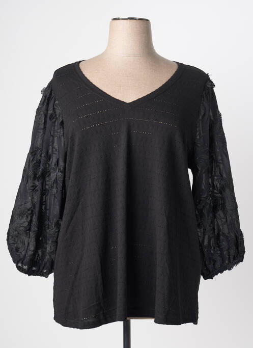 Top stretch manches 3/4 noir CISO femme